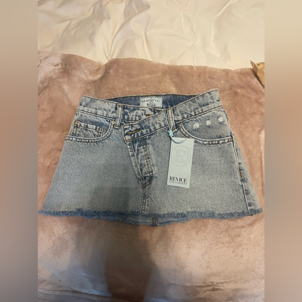 Revice denim the met mini/summer fling skirt size XS